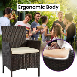 Alivio 4- Piece Rattan Garden Set, Pe Rattan Garden Furniture Set With Coffee Table, Anti-Uv Cushions For Indoor Outdoor (Brown) - thumbnail 4