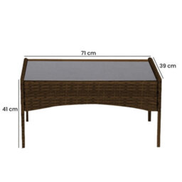 Alivio 4- Piece Rattan Garden Set, Pe Rattan Garden Furniture Set With Coffee Table, Anti-Uv Cushions For Indoor Outdoor (Brown) - thumbnail 9