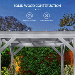 Outsunny 3 X 3 M Wooden Pergola Kit, Garden Gazebo Shelter, Grey - thumbnail 4