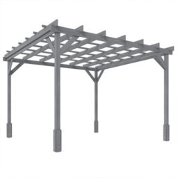Outsunny 3 X 3 M Wooden Pergola Kit, Garden Gazebo Shelter, Grey - thumbnail 2