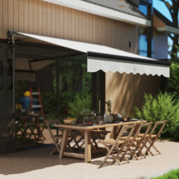 Outsunny 2.5 X 2M Electric Retractable Awning W/ Aluminium Frame Light Grey