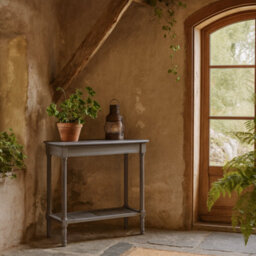 Wyld Haus Laurelbrook Console Table Rattan Bottom Shelf - thumbnail 2