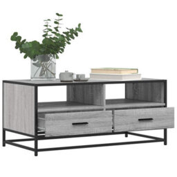 Berkfield Coffee Table Grey Sonoma 100X50X45 Cm Engineered Wood And Metal - thumbnail 4