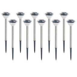 10X Solar Powered Garden Led Diamond Stake Lights Patio Lawn Pathway Decor - thumbnail 2