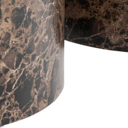 Wyld Haus Lille Set Of 2 Brown Marble-Effect Round Coffee Tables 58 X 40 Cm And 50 X 33 Cm - thumbnail 6