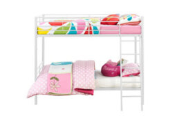 Dorel Home Bunk Bed Convertible Metal White, Single