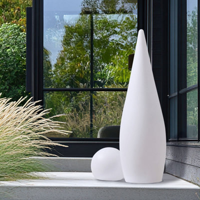 Beliani White Outdoor Led Floor Lamp Ip54 Waterproof With Remote, Rechargeable Usb, 16 Colours, 81Cm High - image 1