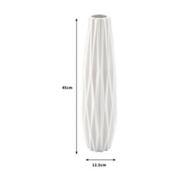 Living And Home White European Ceramic Sim Tall Vase Table Flower Stand Art Decoration 45Cm (H) - thumbnail 6