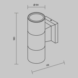 Luminosa Lighting Luminosa Bowery Outdoor Up Down Wall Lamp Grey Ip54 2Xgu10 - thumbnail 3