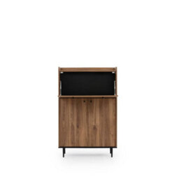 Arte Classic Vasina 03 Highboard Cabinet - Rustic Oak Castello & Black Matt With Industrial Metal Legs - W900mm X H1400mm X D400mm - thumbnail 4