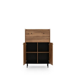 Arte Classic Vasina 03 Highboard Cabinet - Rustic Oak Castello & Black Matt With Industrial Metal Legs - W900mm X H1400mm X D400mm - thumbnail 5