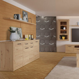 Furniture To Go Corona 200Cm Wall Shelf In Artisan Oak - thumbnail 3