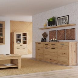 Furniture To Go Corona 200Cm Wall Shelf In Artisan Oak - thumbnail 4