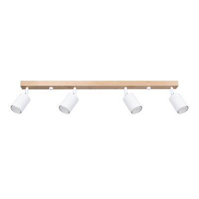 Luminosa Lighting Luminosa Verdo Modern Ceiling Spotlight Bar Wood, White 4X Gu10 - image 1