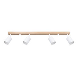 Luminosa Lighting Luminosa Verdo Modern Ceiling Spotlight Bar Wood, White 4X Gu10
