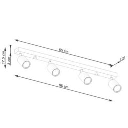 Luminosa Lighting Luminosa Verdo Modern Ceiling Spotlight Bar Wood, White 4X Gu10 - thumbnail 5