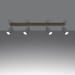 Luminosa Lighting Luminosa Verdo Modern Ceiling Spotlight Bar Wood, White 4X Gu10 - thumbnail 3