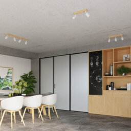 Luminosa Lighting Luminosa Verdo Modern Ceiling Spotlight Bar Wood, White 4X Gu10 - thumbnail 7