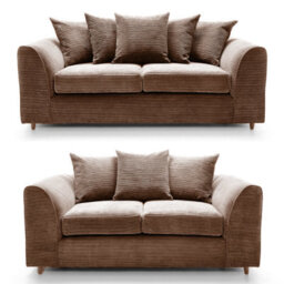 SquareBoxx Lennox Chocolate Sofa Set 3 Seater +2 Seater - thumbnail 2