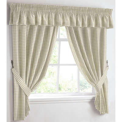 Kitchen Kit Kitchen Trends Cream Gingham Check Kitchen Curtains Pelmet