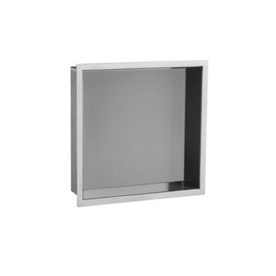 Fnx Bathrooms 300X300mm Solid Brass Recessed Shower Niche - Polished Chrome Wet Room Storage Unit - image 1