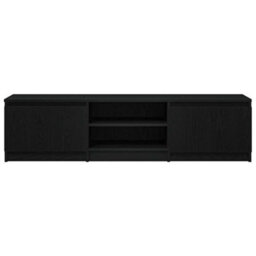 Berkfield Tv Cabinet Black Oak 140X40X35.5 Cm Engineered Wood - thumbnail 6