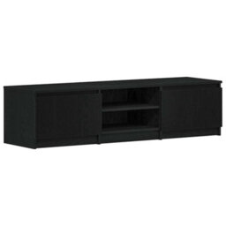 Berkfield Tv Cabinet Black Oak 140X40X35.5 Cm Engineered Wood - thumbnail 2