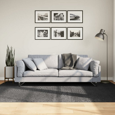 Berkfield Rug Iza Short Pile Scandinavian Look Anthracite 160X230 Cm - image 1