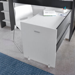 Save On Goods UK 2 Tone White & Grey Mid Sleeper,storage Chest Of Drawers,desk,kids 3Ft Single Wood,wooden Study Bunk Bed - thumbnail 2