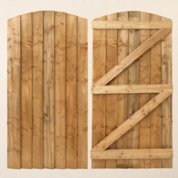 Ruby UK Ruby Curved Featheredge Side Gate 1.8M Ruby Pressure Treated Wooden Side Gate 1375mm Wide Left Hand Hinge - thumbnail 2