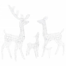 Berkfield Acrylic Reindeer Family Christmas Decoration 300 Led Colourful - thumbnail 5