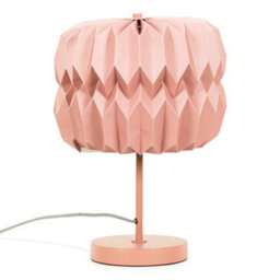 Valuelights Bett Pink Metal Table Lamp With Origami Paper Fold Lampshade Living Room Bedside Light
