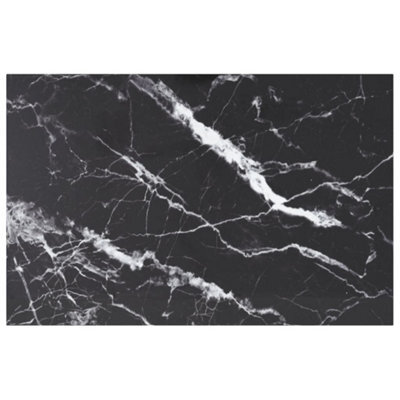 Berkfield Table Top Black 100X62 Cm 8mm Tempered Glass With Marble Design - image 1