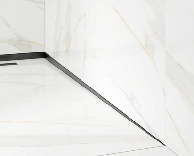 Ilcom Sloped Right Floor Shower Profile Lsp 12mm X 1800mm  Black Polished Stainless Steel - image 1