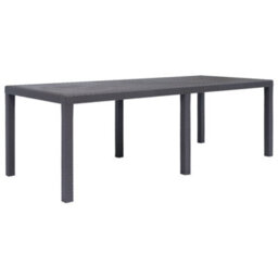 Walplus Garden Table Brown 220X90X72 Cm Plastic Rattan Look - thumbnail 1