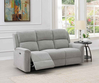 Erdington Power Recliner 3 Seater Sofa - Light Grey - image 1