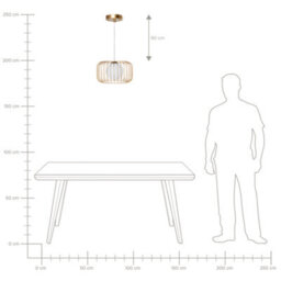Wyld and Coco Auroraglow 1-Light Gold Cage Wire Iron Pendant Ceiling Light - Industrial Style For Dining Room And Living Room - thumbnail 8