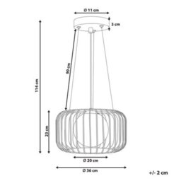 Wyld and Coco Auroraglow 1-Light Gold Cage Wire Iron Pendant Ceiling Light - Industrial Style For Dining Room And Living Room - thumbnail 4