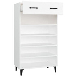 Berkfield Shoe Cabinet White 60X35X105 Cm Engineered Wood - thumbnail 7