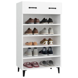 Berkfield Shoe Cabinet White 60X35X105 Cm Engineered Wood - thumbnail 5