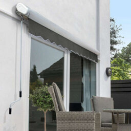 Primrose Awnings 4.0M X 3.0M Retractable Electric Full Cassette Charcoal Awning Outdoor Patio Canopy - thumbnail 5
