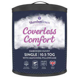 Slumberdown Coverless Comfort Duvet Single 10.5 Tog 2N1 Design Matching Pillowcase Reversible All Year Herringbone Cover Washable - thumbnail 1