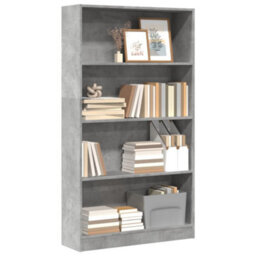 Berkfield Bookcase Concrete Grey 80X24X143 Cm Engineered Wood