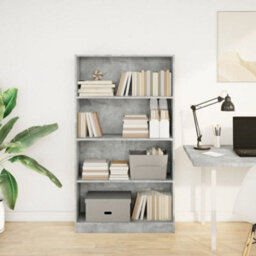 Berkfield Bookcase Concrete Grey 80X24X143 Cm Engineered Wood - thumbnail 3