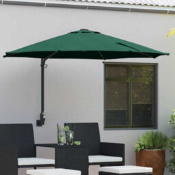 Berkfield Modern Garden Parasol Green, Black 248 X 248 X 148 Cm Polyester, Steel - thumbnail 2