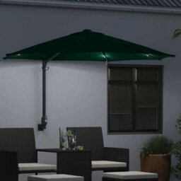 Berkfield Modern Garden Parasol Green, Black 248 X 248 X 148 Cm Polyester, Steel - thumbnail 3