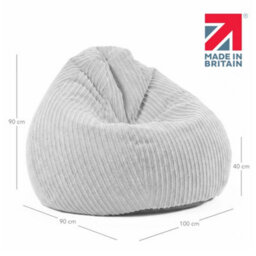 rucomfy Beanbags Rucomfy Jumbo Cord Grey Slouchbag - Indoor Classic Bean Bag For Adults - thumbnail 7