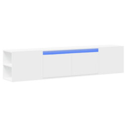 Berkfield Durable Tv Wall Cabinet With Led White 180X31X39.5 Cm - thumbnail 3