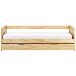 Beliani Trundle Bed Pine Wood Gravelines 90 X 200 Cm (Eu Single) Light Brown - thumbnail 4