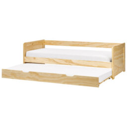 Beliani Trundle Bed Pine Wood Gravelines 90 X 200 Cm (Eu Single) Light Brown - thumbnail 1